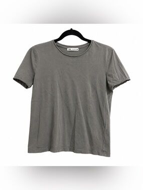 Zara Women’s Gray Short Sleeve Crewneck T-Shirt – Size Small | Minimalist Basic